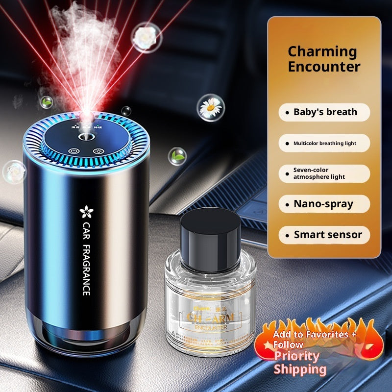 Car Automatic Spray Pickup Ambience Light Odor Removal Fragrance Machine
